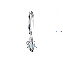 Серьги из белого золота с бриллиантом