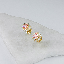 Пусеты из желтого золота c бриллиантами