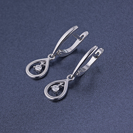 Серьги из комбинированного золота с бриллиантами