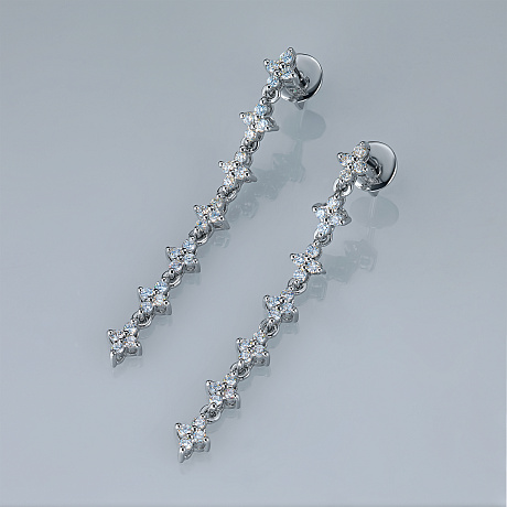 Пусеты из белого золота