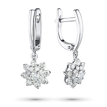 Серьги из белого золота c бриллиантами