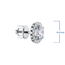 Пусеты из белого золота c бриллиантами