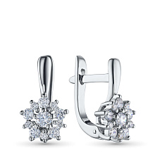 Серьги из серебра c бриллиантами