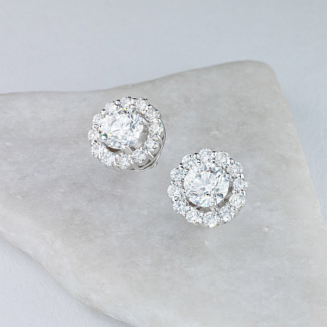 Пусеты из белого золота