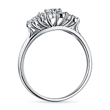 Классическое кольцо из белого золота c бриллиантами выращенными