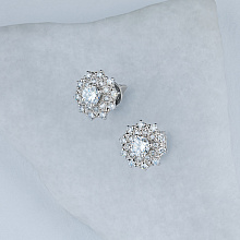 Пусеты из белого золота c бриллиантами