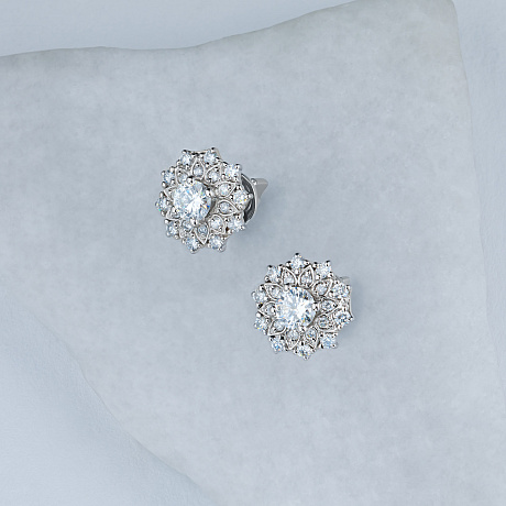 Пусеты из белого золота