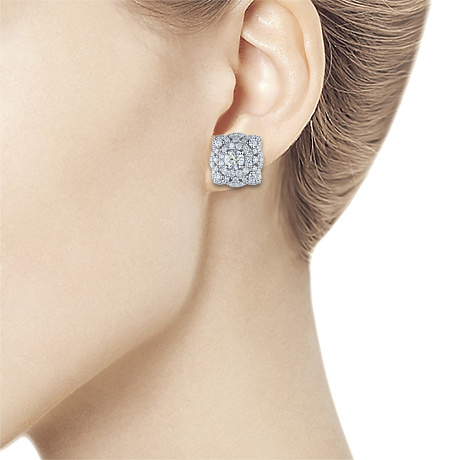 Пусеты из белого золота