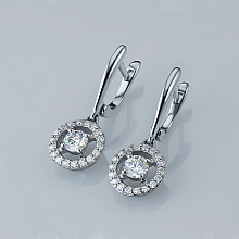 Серьги из серебра c бриллиантами