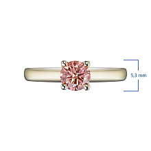 Помолвочное кольцо из желтого золота с бриллиантом