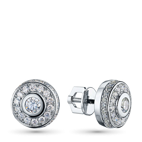 Пусеты из белого золота