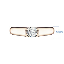 Помолвочное кольцо из красного золота с бриллиантом