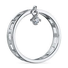 Кольцо из серебра с бриллиантом