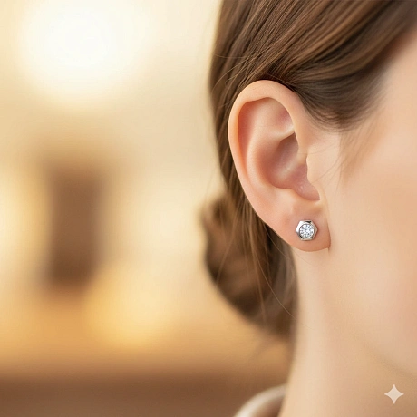 Пусеты из белого золота