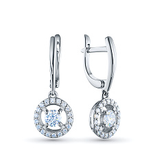 Серьги из серебра c бриллиантами