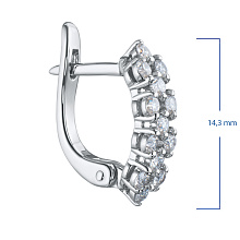 Серьги из серебра c бриллиантами