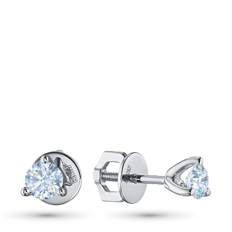 Пусеты из белого золота