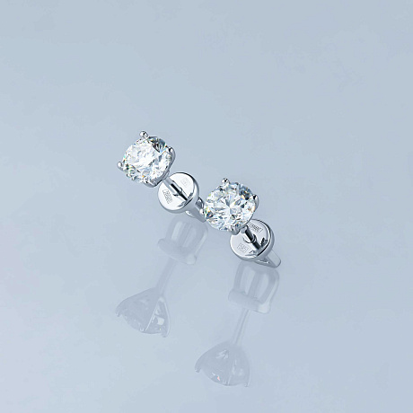 Пусеты из белого золота