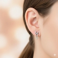 Серьги из серебра с бриллиантом