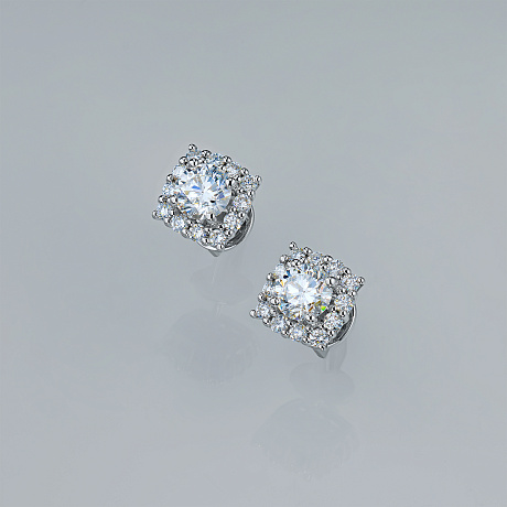 Пусеты из белого золота