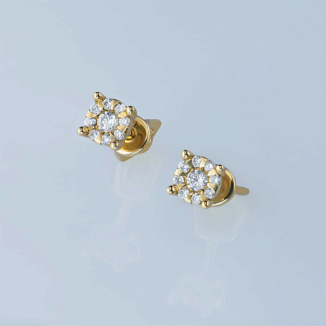 Пусеты из желтого золота