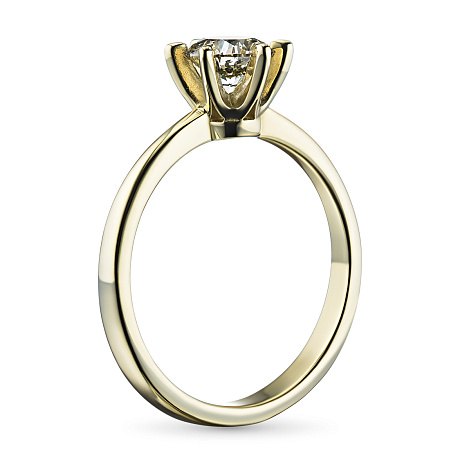 Помолвочное кольцо из желтого золота с бриллиантом