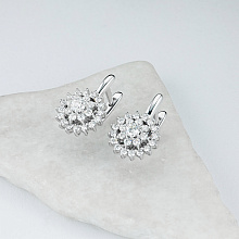 Серьги из белого золота c бриллиантами