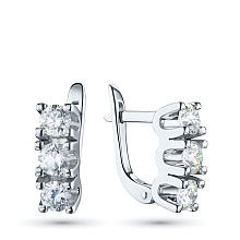 Серьги из белого золота c бриллиантами