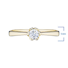 Помолвочное кольцо из желтого золота с бриллиантом