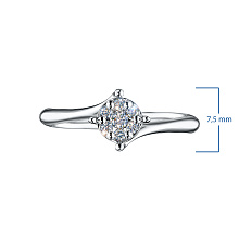 Кольцо из серебра c бриллиантами