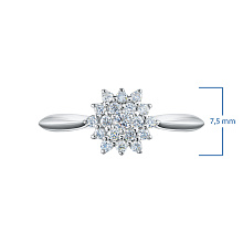 Кольцо из серебра c бриллиантами