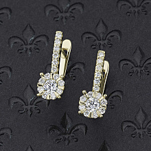 Серьги из желтого золота с бриллиантами