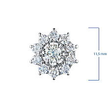 Пусеты из белого золота c бриллиантами
