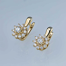 Серьги из желтого золота c бриллиантами