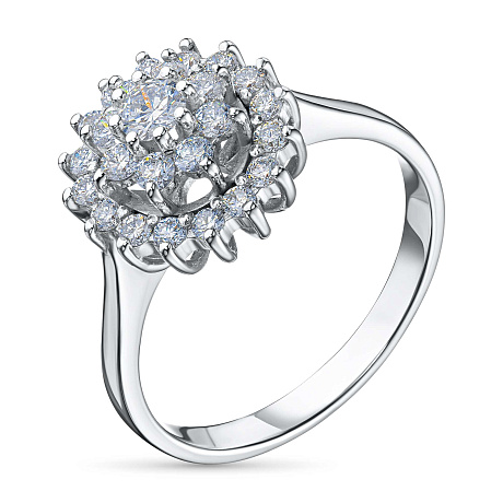 Классическое кольцо из белого золота