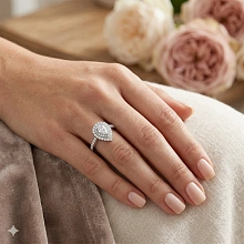 Кольцо из белого золота c бриллиантами