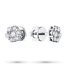 Пусеты из белого золота c бриллиантами