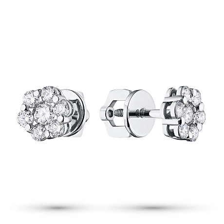 Пусеты из белого золота