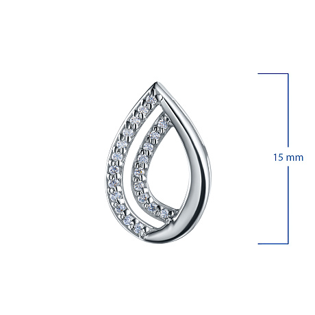 Классическая подвеска из белого золота с бриллиантами