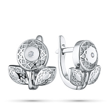 Серьги из серебра с бриллиантом