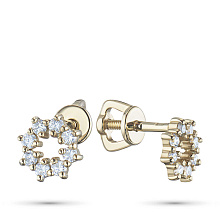 Пусеты из желтого золота c бриллиантами