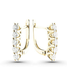 Серьги из желтого золота c бриллиантами