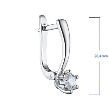 Серьги из белого золота с бриллиантом