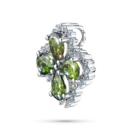 Подвеска из комбинированного золота с и хромдиопсидами