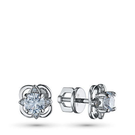 Пусеты из комбинированного золота