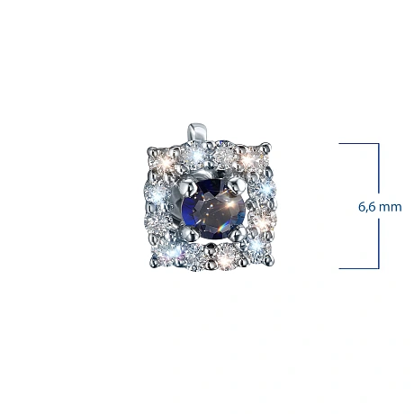 Пусеты из серебра с и сапфирами