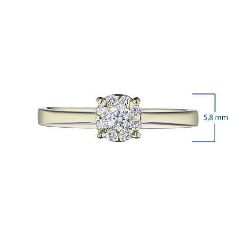 Кольцо из желтого золота с бриллиантами