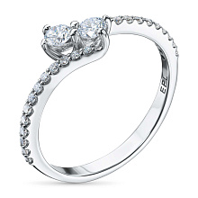 Кольцо из серебра c бриллиантами