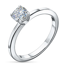 Помолвочное кольцо из серебра с бриллиантом