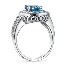 Кольцо из комбинированного золота с и топазом и бриллиантами